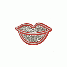 red lips kiss strass applicatie