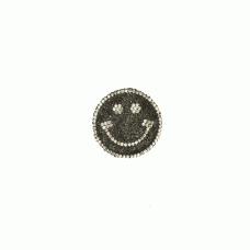 smiley strass zilver zwart