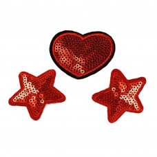 pailletten sterren met hart patch set