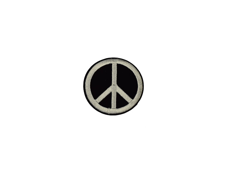 applicatie peace zwart fluweel wit