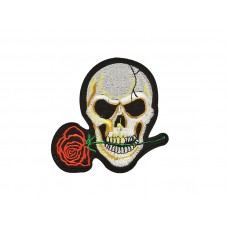 applicatie skull met roos