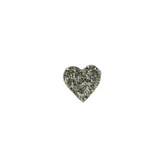 applicatie strass hart  zilver 3,5cm