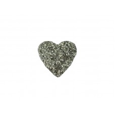 applicatie strass hart  zilver 5cm