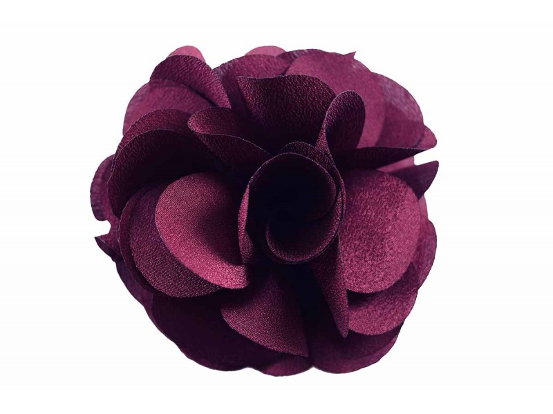 bloem corsage organza wijnrood