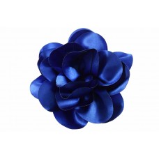 bloem corsage satijn glans kobalt blauw