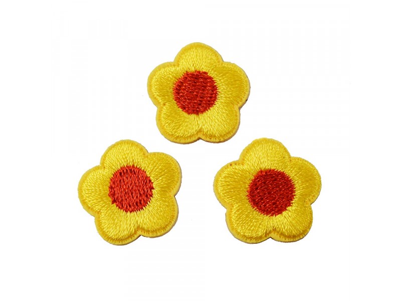 bloemen patch set geel zelfklevend