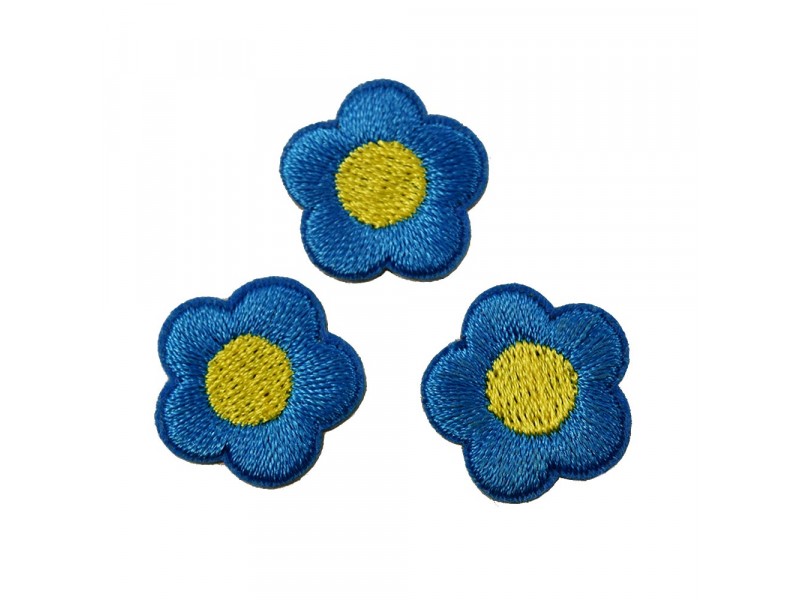 bloemen patch set turquoise zelfklevend