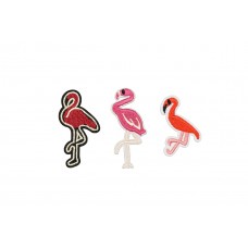 flamingo applicatie set opstrijkbaar 3 stuks