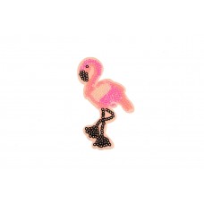 flamingo patch fluor roze pailletten