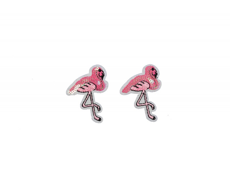 flamingo patch pailletten 2 stuks