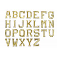 gouden alfabet letter patch A t/m Z (5x4cm)