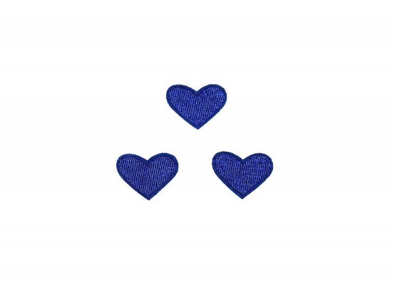 hartjes patch set kobalt blauw 3 stuks