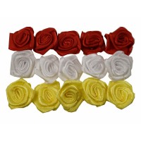 kleine roosjes rood wit geel 20 mm (15 stuks)