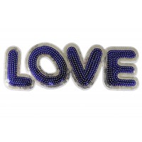 opstrijkbare love patch pailletten goud