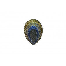 pauwoog patch kobalt blauw goud