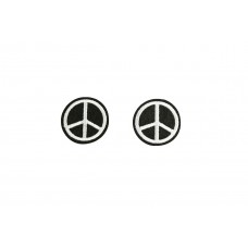 peace embleem opstrijkbaar zwart wit 2 stuks