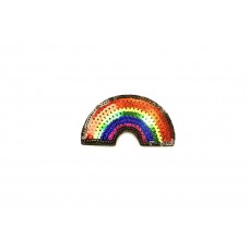 regenboog patch met pailletten 7 x 4 cm