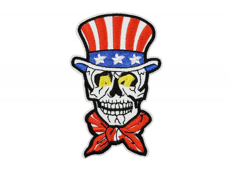 skull met amerikaanse hoed applicatie