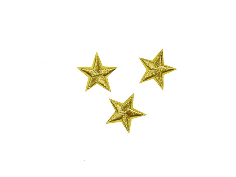 sterren patch set goud 2,5 cm 3 stuks