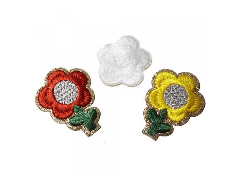 sticker glitter bloemen patch set