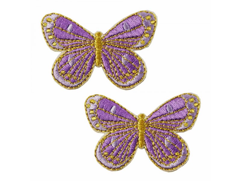 vlinder lila goud patch set zelfklevend