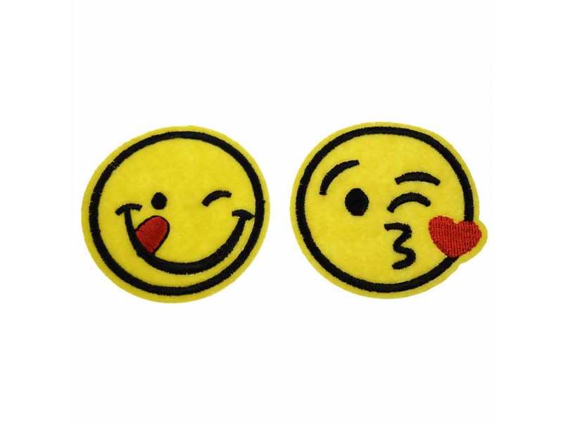 smiley patch set kiss